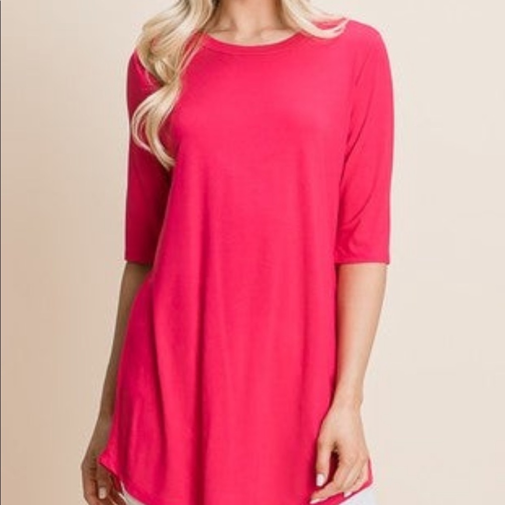 Bright Pink Half Sleeve Tunic